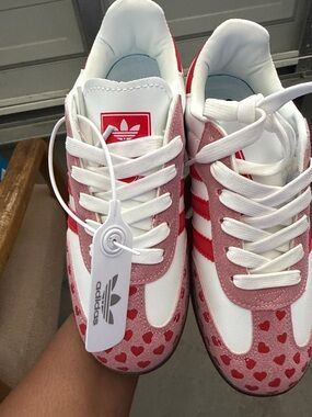 adidas White, Pink & Red Campus-Style Sneaker